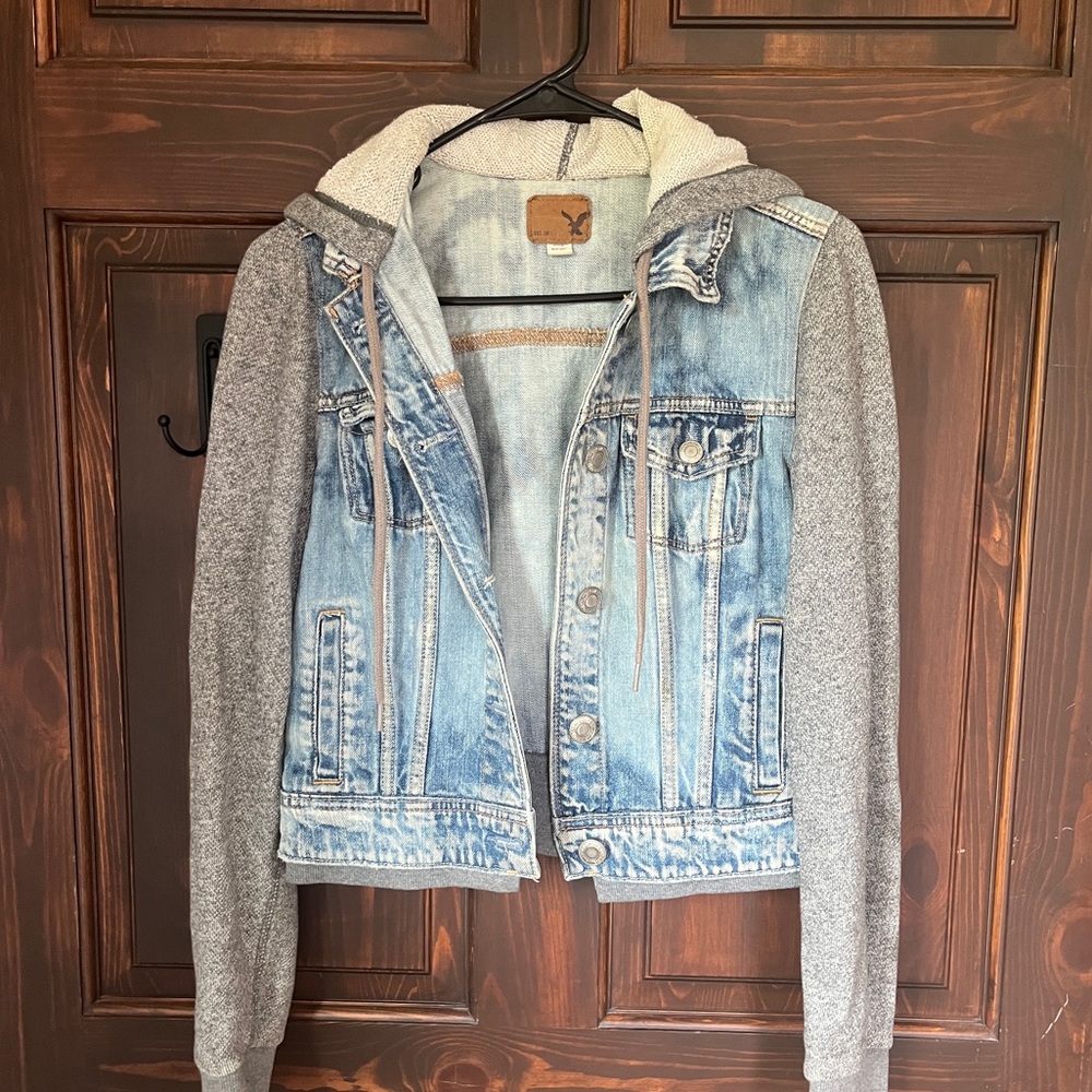 American Eagle Denim Jean Hoodie Jacket